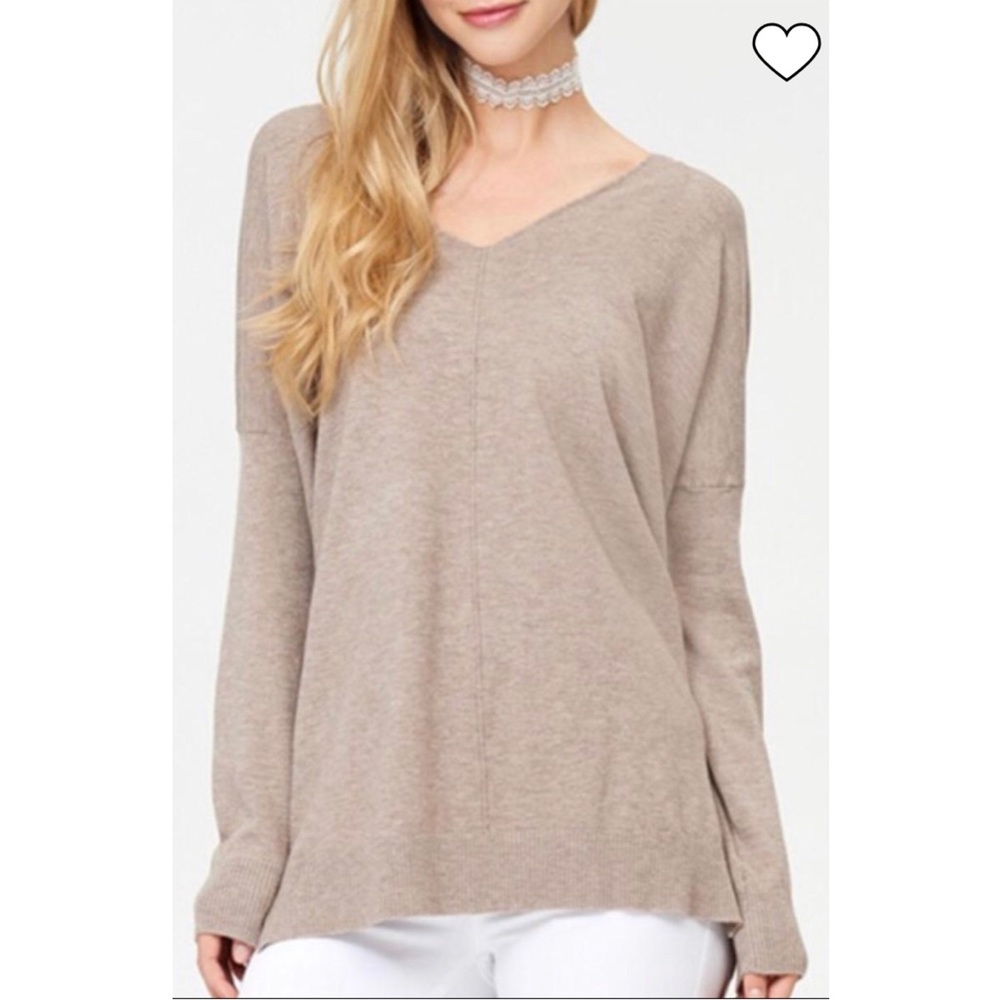 V-Neck Soft Sweater, Heather Mocha - Picture 10 of 10